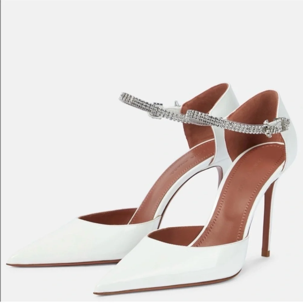 AMINA MUADDI URSINA PUMP 105 WHITE NAPA - Picture 2 of 13